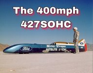 May be an image of 1 person and text that says 'The 400mph 427S0HC Ford iad Mickey Thompson A...jpeg